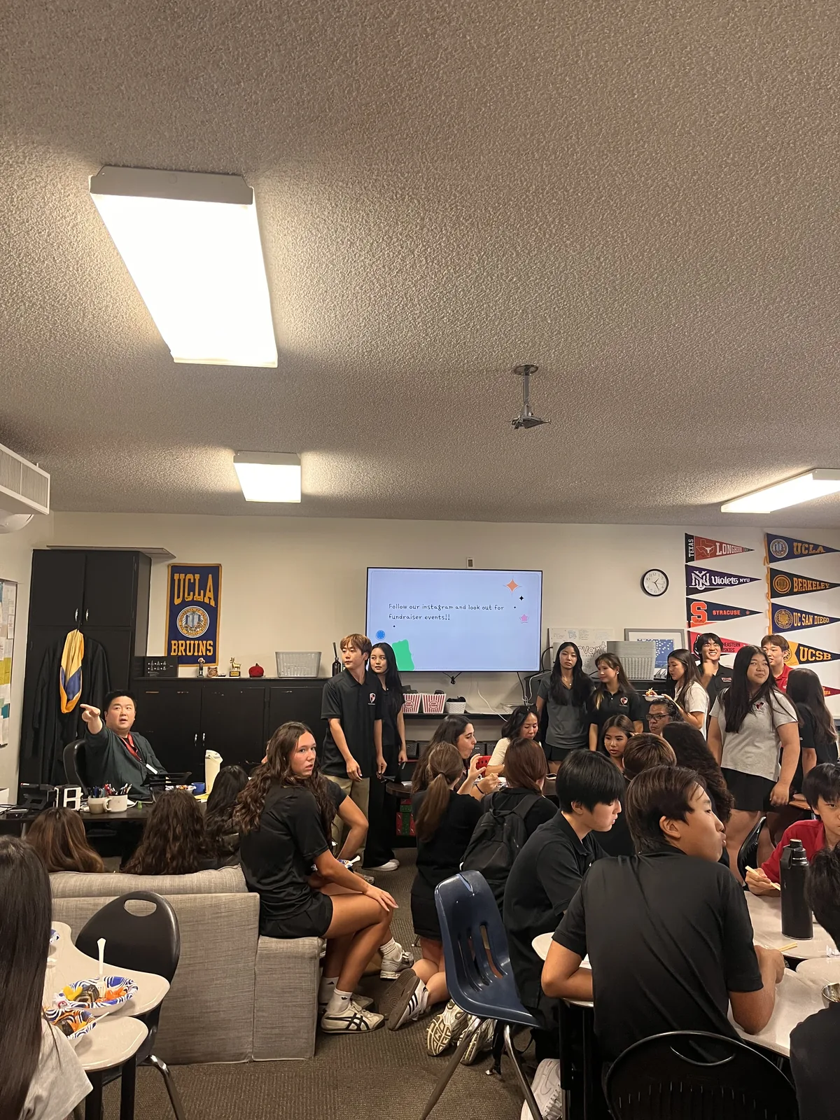 A classroom club gathering