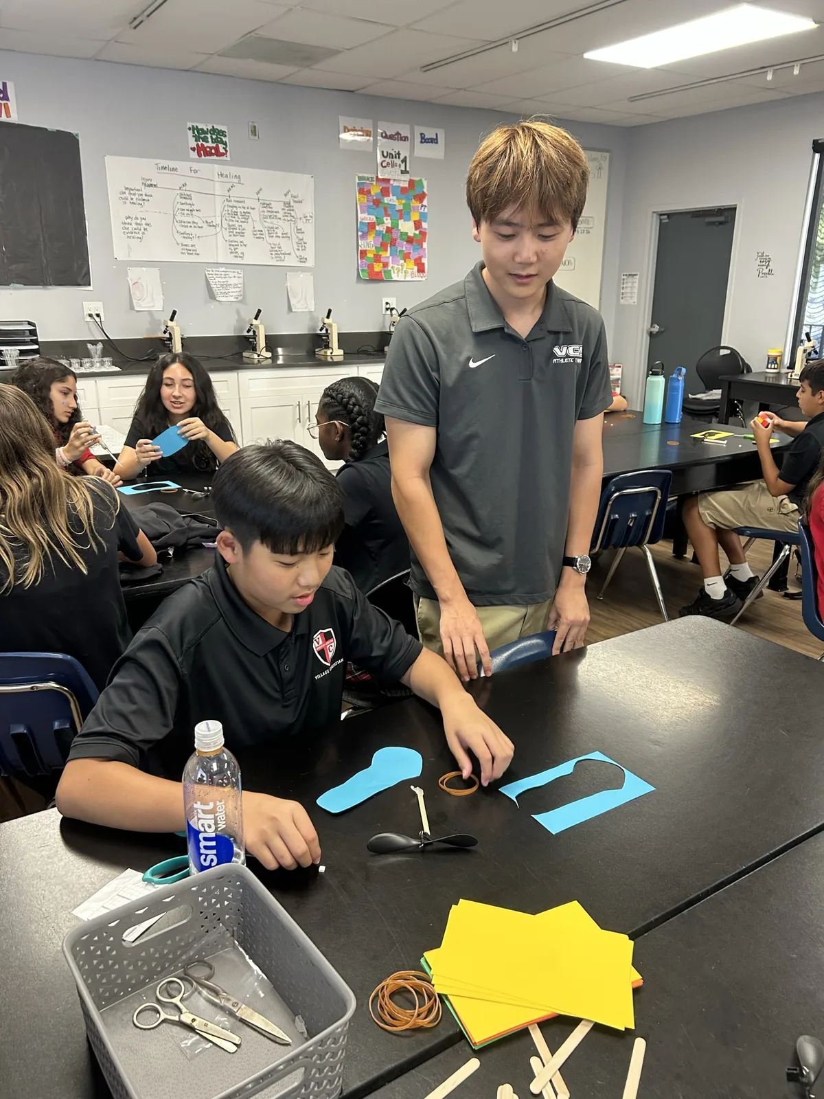 Making paper crafts together