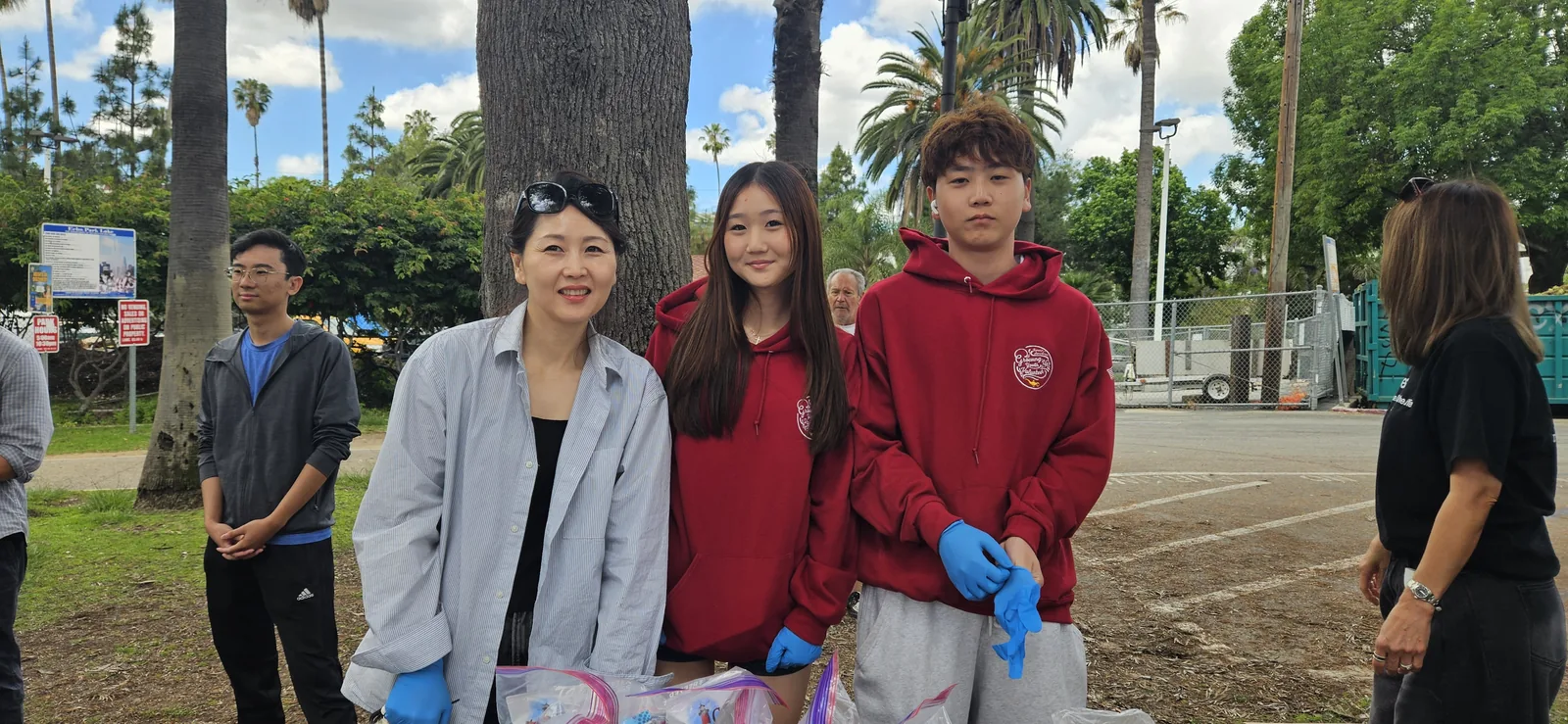 The team at a community food event